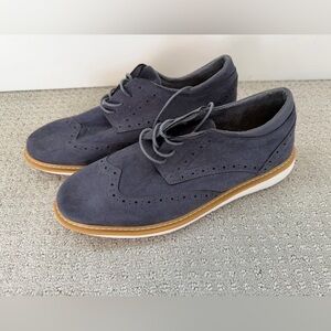 Men's Elegant Navy Suede Derby Shoes